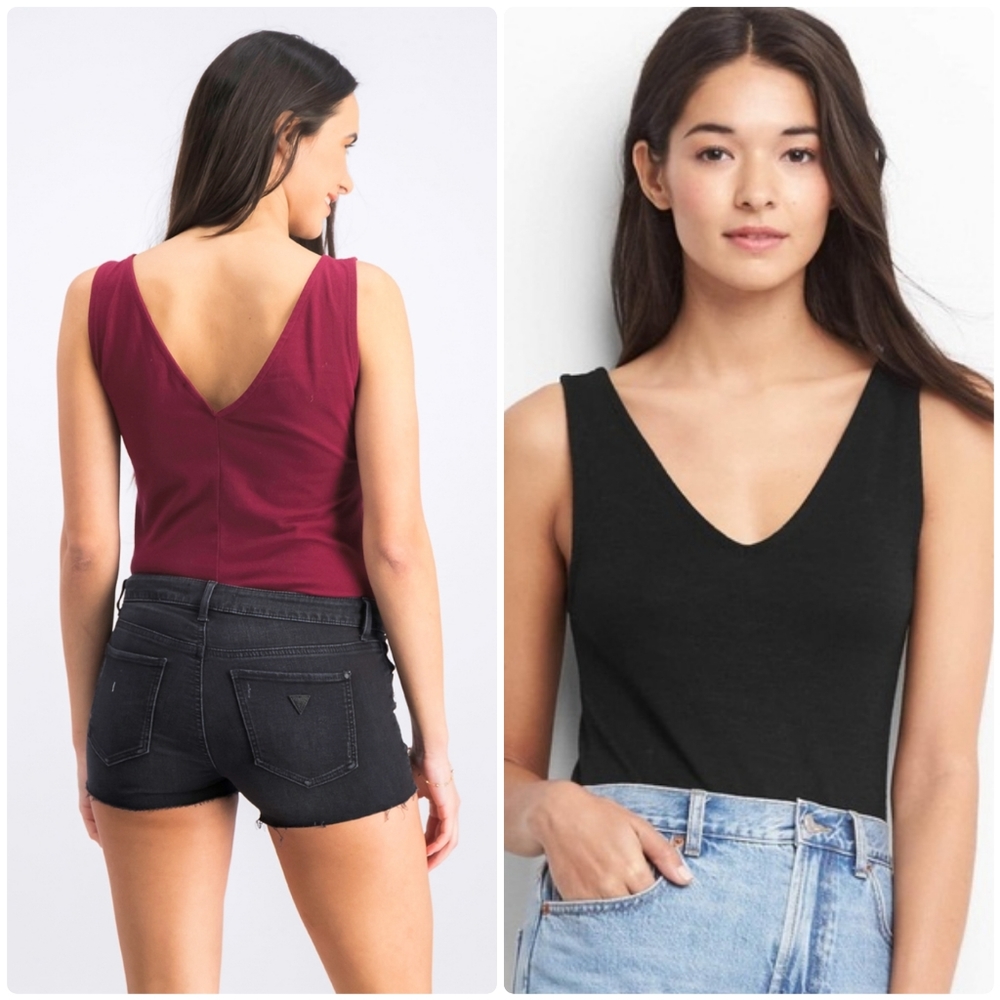 Lot of 3 Gap bodysuit sz XXL Black white burgundy